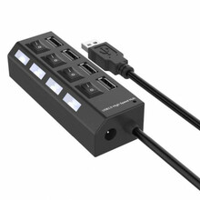 USB jagaja RoGer RO-20-HUB-BK, must