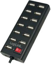 USB jagaja Logilink UA0126, 13 porti, toiteadapteriga 3.5A