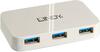 USB jagaja Lindy 43143, 4 porti, USB 3.0, valge