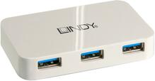 USB jagaja Lindy 43143, 4 porti, USB 3.0, valge