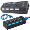 USB jagaja Fusion 4x USB 3.0, must