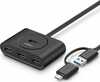 USB jagaja Ugreen 4-in-1 USB-A/C, 4x USB 3.0, 1m, must