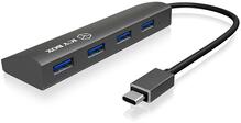 USB jaotur Icy Box IB-AC6405-C, 4 porti, alumiinium