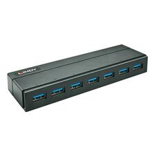 USB jagaja Lindy 43228, 7 porti, must