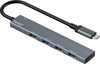 USB-C jagaja Deltaco USBC-HUB206, 4x USB-A, hall alumiinium