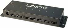 USB jagaja LINDY 42794, 7 porti, must