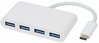 USB jagaja Vivanco 34292, USB-C 3.1, 4 porti, valge