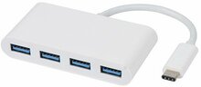 USB jagaja Vivanco 34292, USB-C 3.1, 4 porti, valge