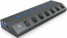 USB jagaja Icy Box IB-HUB1701-C3, 7 porti, antratsiit