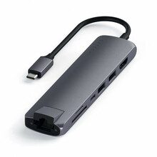 USB-C adapter Satechi Slim MultiPort HDMI, USB 3.0 ja kaardilugejaga