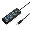 USB jagaja Orico PW4U-C3 USB-C 4x USB-A 3.0, must