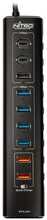 USB jagaja Nitro Concepts UH1, 10 pordiga, USB 3.2