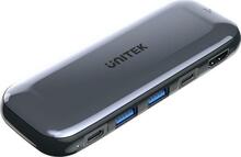 USB jagaja Unitek D1046A, M.2, HDMI, USB-C PD 100W, must