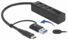 USB jagaja Delock 3 Port SuperSpeed USB 3.2 Gen 1 Type-C, must