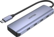 USB jagaja Unitek H1107K, 4x USB-C, 15 cm, hall