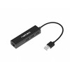 USB jagaja Natec NHU-1413 Dragonfly, 3 porti + RJ45, must