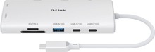 USB jagaja D-Link DUP-A01 10-in-1 USB-C, valge