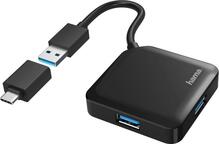 USB jagaja Hama 4 pordiga USB 3.2 Gen 1 + USB-C adapter