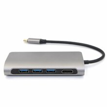 USB jagaja RoGer RO-8IN1-SI 8in1 USB-C, hõbe