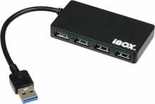 USB jagaja IBOX IUH3F56, must, 4 porti
