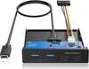 USB jagaja Graugear G-MP02 Multi Front Panel, USB 3.2 Gen2 Type-C