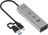 USB jagaja I-Tec CAHUBMETAL2A2CPD Universal Charging Metal HUB 2x USB-C + 2x USB-A, PD 85W, hõbe