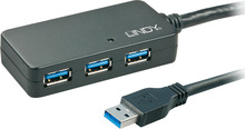 USB jagaja Lindy 43159, 10 m, must