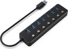 USB jagaja Gembird UHB-U3P7P-01, 7 porti USB 3.1 Gen 1, must