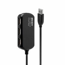 USB jagaja Lindy 8M USB 2.0 aktiivne pikendus, 4 porti