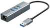 USB jagaja Extra Digital Premium USB 3.0 - USB 3.0 (3 porti) + RJ45, 0.15m
