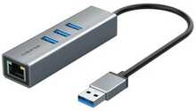 USB jagaja Extra Digital Premium USB 3.0 - USB 3.0 (3 porti) + RJ45, 0.15m