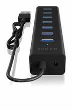 USB jagaja ICY BOX IB-HUB1700-U3, 7 porti, must