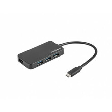 USB jagaja Natec NHU-1343, 4 porti, must, USB-C