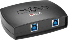 USB lüliti Lindy 43141, 2 porti, USB 3.0, must