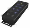 USB jagaja Raidsonic IB-HUB1703-QC3, 7 porti, must