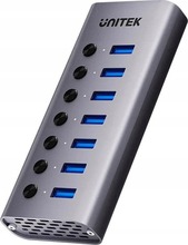 USB jagaja Unitek H1314A01-EU 7-in-1 lülititega, USB-A 3.0, 5 Gbps