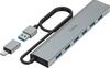 USB jagaja Hama 00200137, 7 porti, USB 3.2 Gen 1, antratsiit