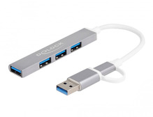 USB jagaja Delock 4 pordiga USB Type-C