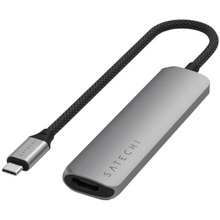 USB jagaja Satechi 4-in-1 USB-C Slim Multiport Adapter 4K, hall