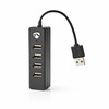 USB jagaja Nedis, 4 porti, must