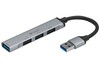 USB jagaja Tracer 47000, 4 porti, hõbedane