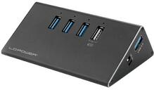 USB jagaja LC-Power LC-HUB-ALU-2B-4, 3x USB 3.0 + 1x USB 3.0 laadimiseks