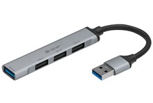 USB jagaja Tracer 47000, 4 porti, hõbedane