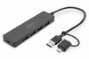 USB jagaja Digitus DA-70235, 4 porti, must