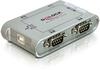 USB adapter Delock 87414, USB 2.0 -> 4 x RS-232 serial, hõbe