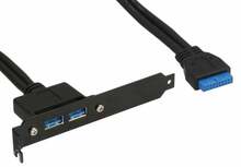 Pesa hoidik InLine kahe USB 3.0 pordiga, must