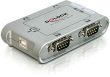 USB adapter Delock 87414, USB 2.0 -> 4 x RS-232 serial, hõbe