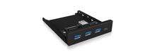 USB jagaja Icy Box IB-HUB1418-i3, must