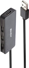 USB jagaja Lindy 42986, 4 porti, USB 2.0, must