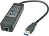 USB jagaja LINDY 43176 koos LAN adapteriga